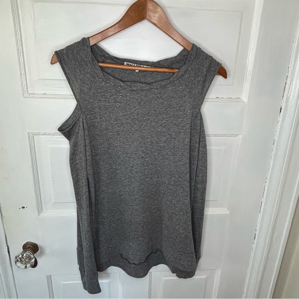 Pam & Gela Charcoal Cold Shoulder Top